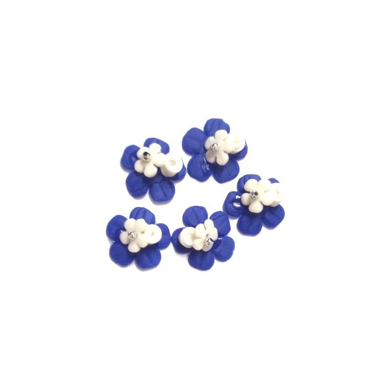 Foto Flor De Biscuit Estrela - Azul Com Branco