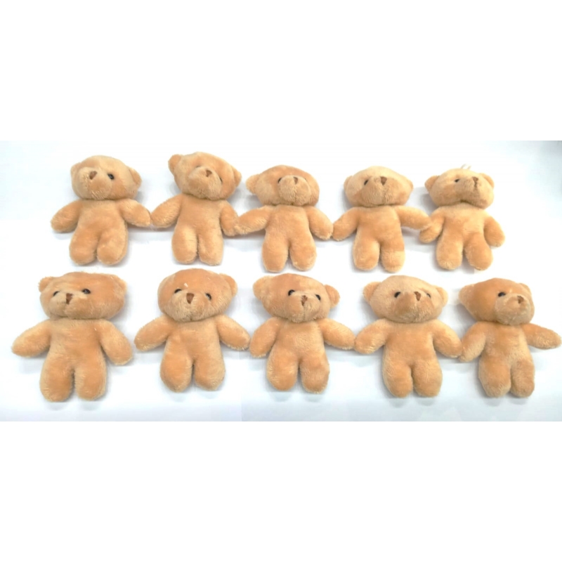 Foto Urso Ursinho Pelucia 8,5 Cm Marrom  - 10 Un