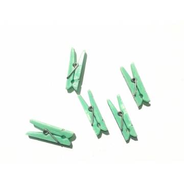 Foto Mini Prendedor Pregador Plastico 25 Mm Verde Claro - 50 Un