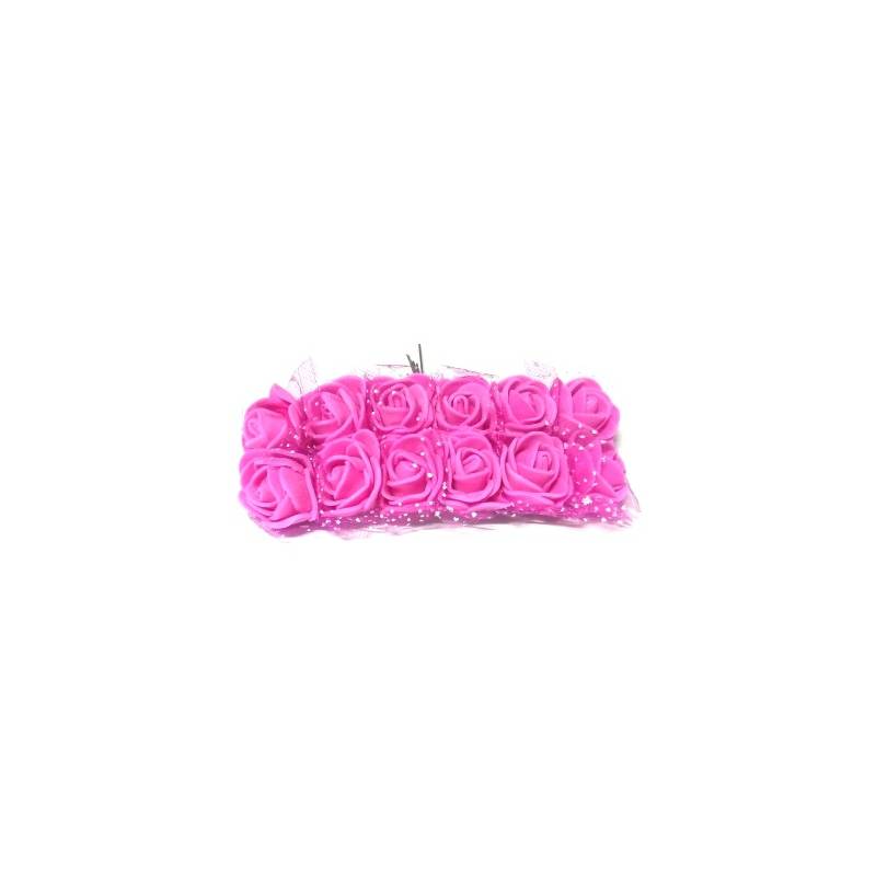 Foto Mini Botao De Rosa Em Eva Rosa Pink Para Artesanato - 144 Un