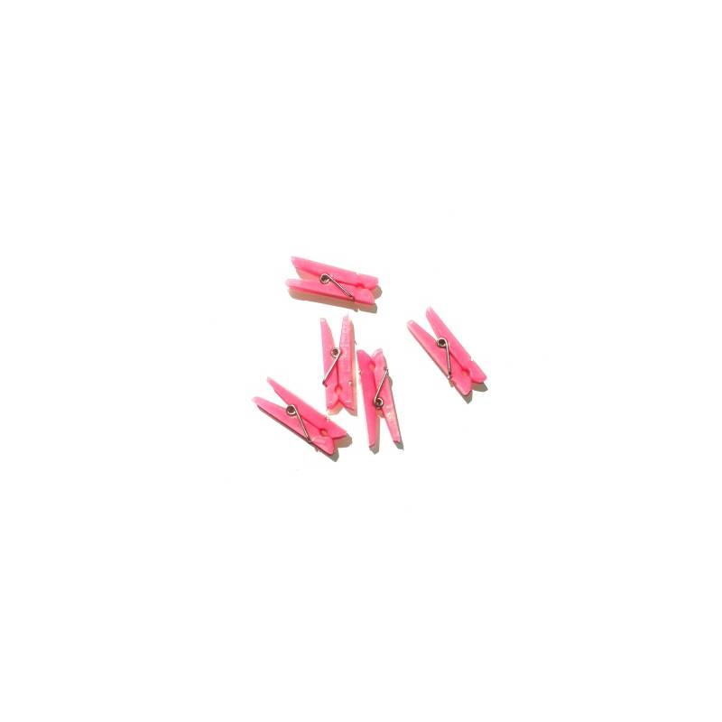 Foto Mini Prendedor Pregador Plastico 25 Mm Rosa Pink - 1000 Un