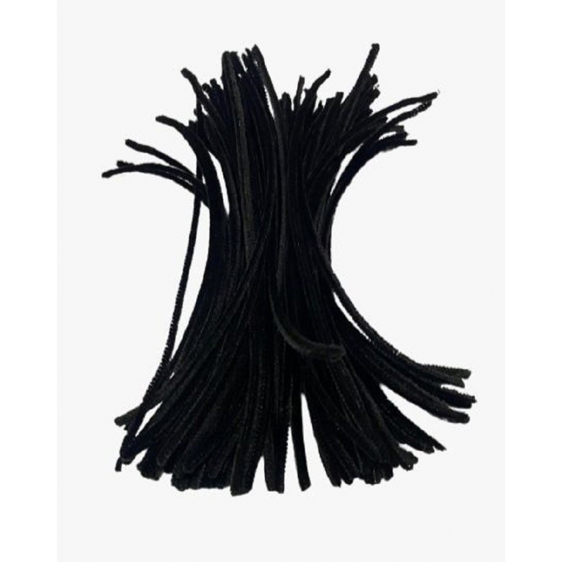 Foto Hastes De Chenille Limpa-Cachimbo 30 Cm Preto 100 Un - Pc