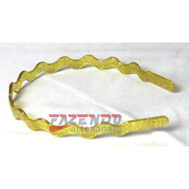 Foto Tiara Plastica Zig Zag Ouro Glitter - Dz