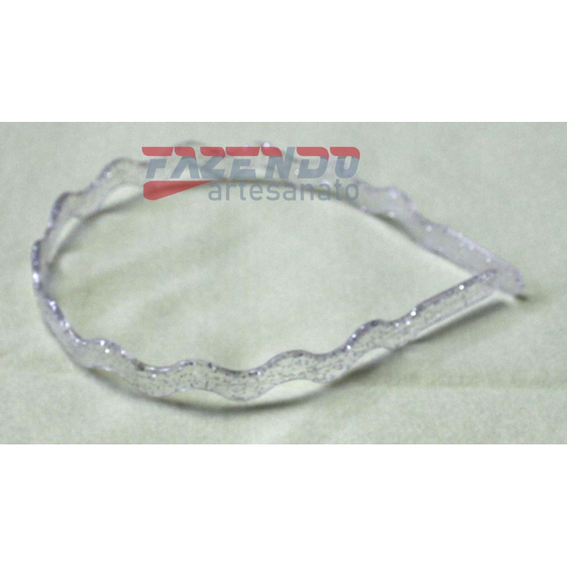 Foto Tiara Plastica Zig Zag Transparente Glitter - Dz