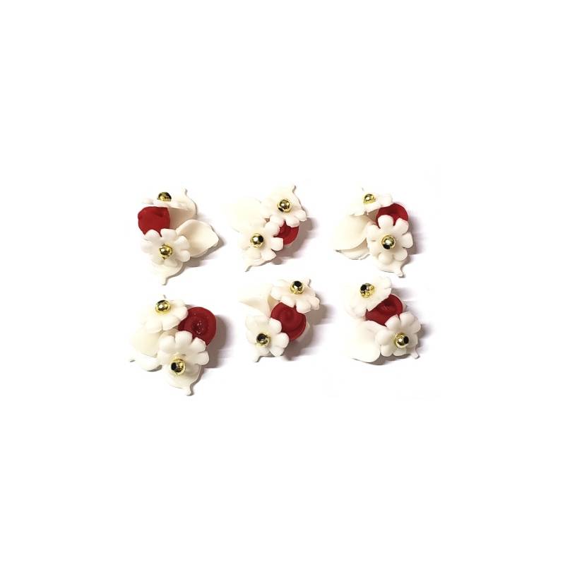 Foto Flor De Biscuit Copo De Leite - Branco E Vermelho