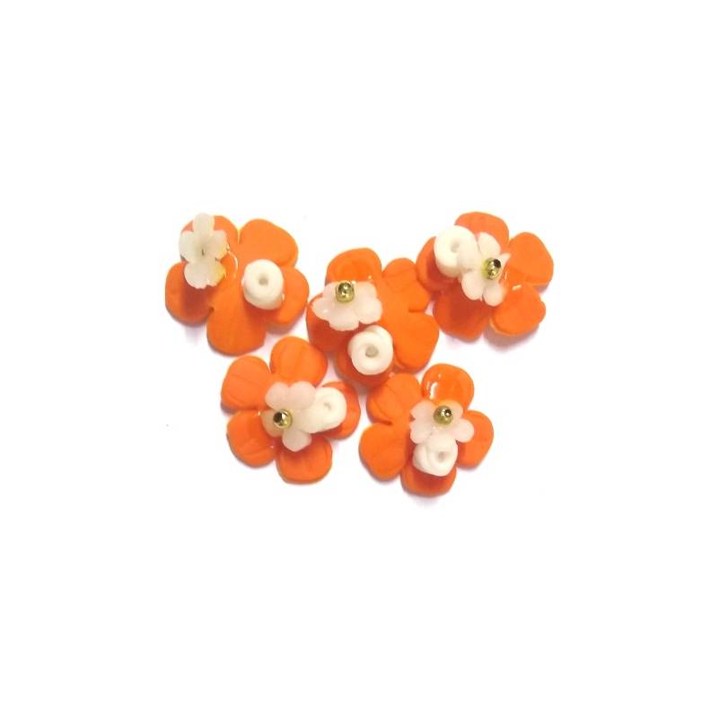 Foto Flor De Biscuit Estrela - Laranja E Branco