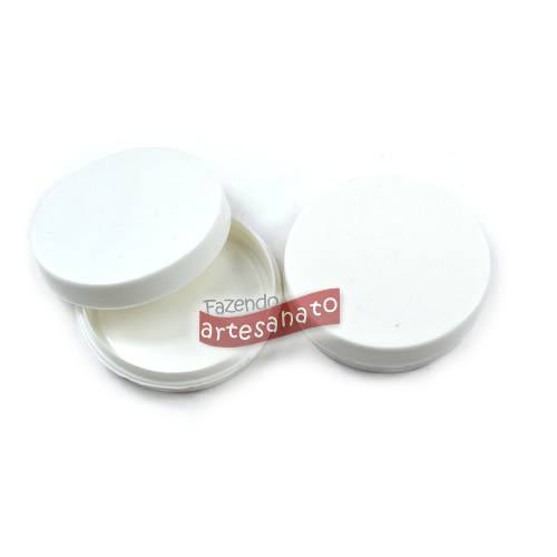 Foto Latinha Lata Pote Redonda Plastica Branco 10 Un - Pc