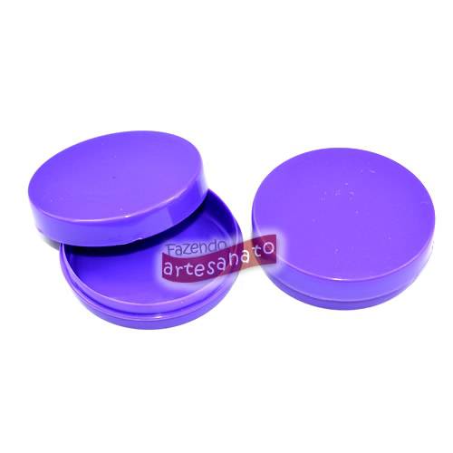 Foto Latinha Lata Pote Redonda Plastica Roxo 10 un - Pc
