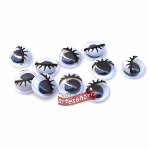Foto Olho Movel 7 Mm Com Cilios Preto - 1000 Un (sob encomenda)