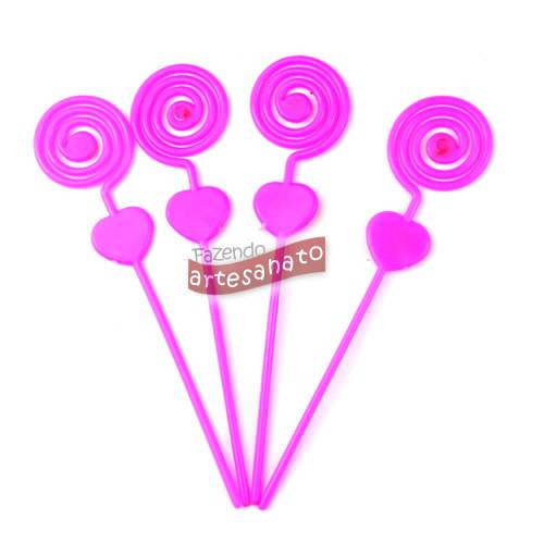 Foto Porta Recado Espiral Plastico Rosa Pink - 10 Un