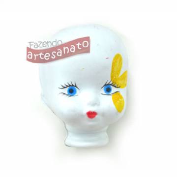 Foto Cabeça De Boneca Para Artesanato Sapeca Branca Pierrot M - 10 Un
