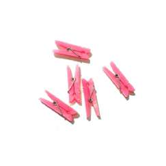 Foto Mini Prendedor Pregador Plastico 25 Mm Rosa Pink - 50 Un