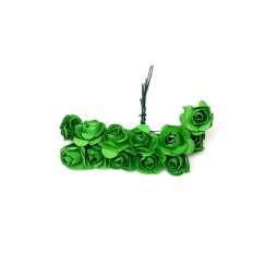 Foto Mini Botao De Rosa Em Papel Verde - 144 Un