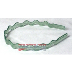 Foto Tiara Plastica Zig Zag Verde Claro Glitter - Dz