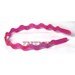 Foto Tiara Plastica Zig Zag Rosa Pink Glitter - Dz