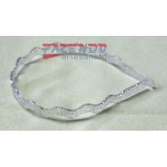 Foto Tiara Plastica Zig Zag Transparente Glitter - Dz