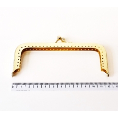 Foto Alca Bolsa Metal 12 x 5 cm com Furos para Costura Dourada - Un