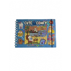 Foto Caderno Cute & Comfy Azul Claro  48 páginas - 1 Unidade