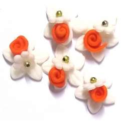 Foto Flor De Biscuit Estrela - Branco E Laranja